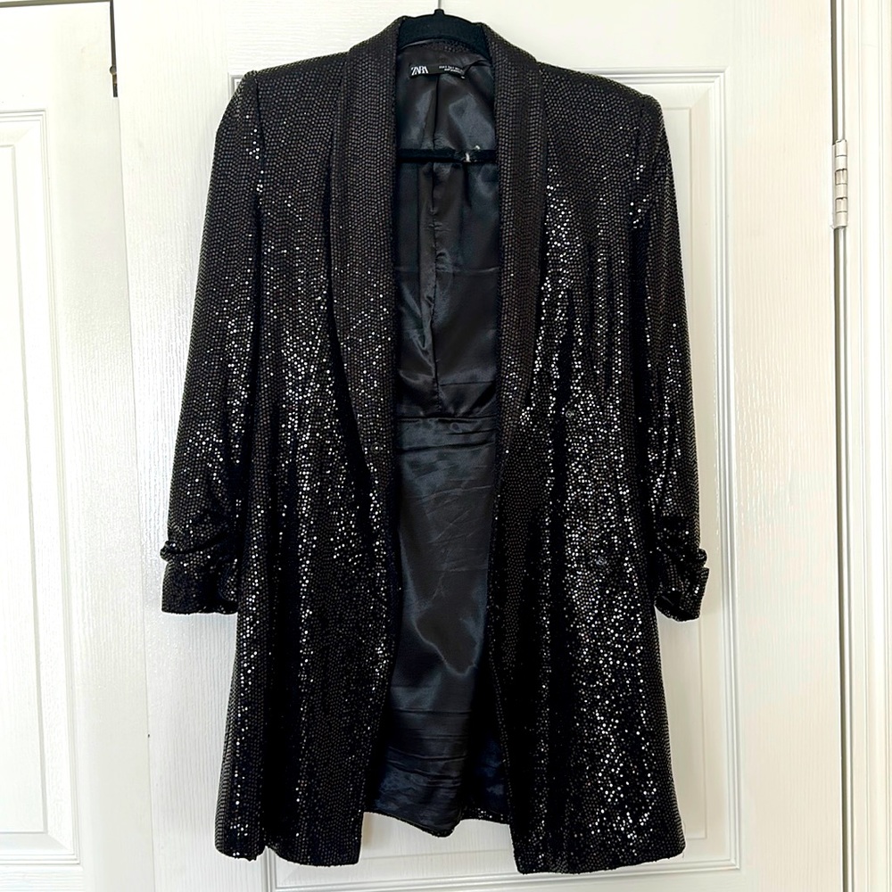Zara sequin blazer dress